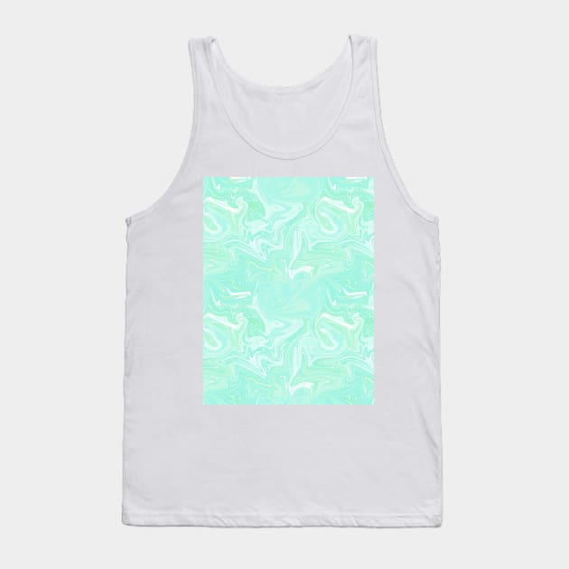 Pastel Aqua Silk Marble - Digital Liquid Paint Tank Top by GenAumonier